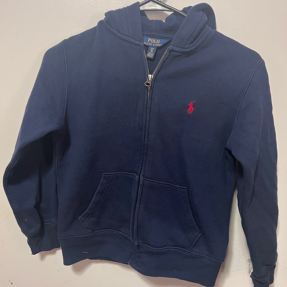 Polo by Ralph Lauren Kids Navy Zip-Up Hoodie with Red Pony